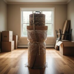 conservation tapis tapis bien emballé lors d'un déménagement