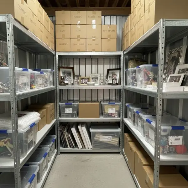 box rangé avec des objets de valeur