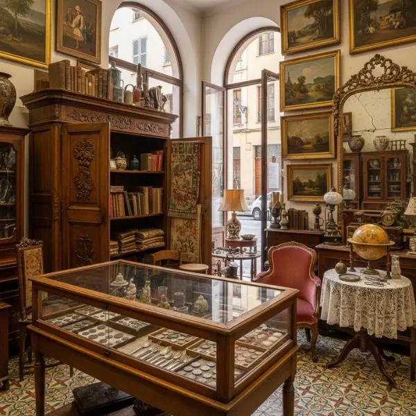 antiquaire intérieur de boutique