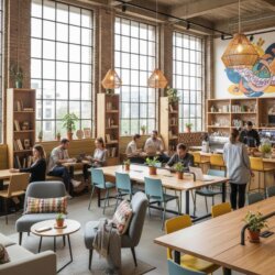 coworking lyon grand espace de coworking avec des personnes