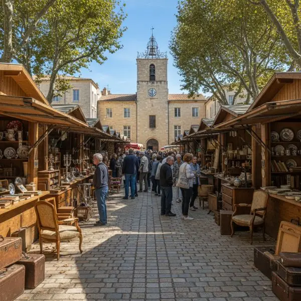 brocante sur la place d'Aix en Provence