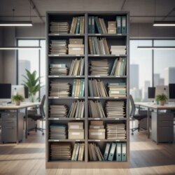 archivage papier armoire remplit de documents et papiers dans un bureau