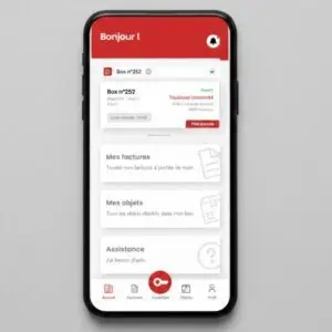 téléphone vu de haut avec l'application
