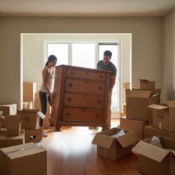 déplacer meuble lourd deux personnes entrain de porter un meuble lourd durant leur déménagement