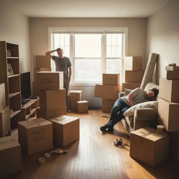 personnes qui déménagent