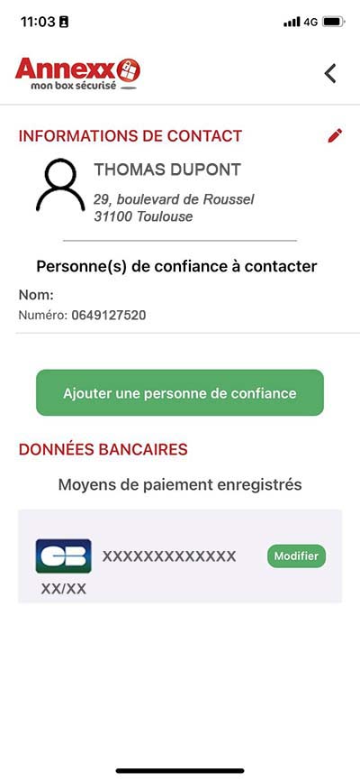 Mise à jour des informations